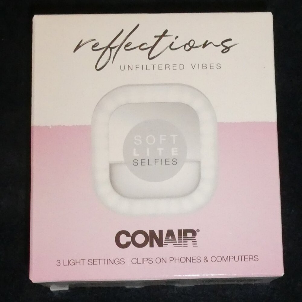 Conair Reflections Soft Light Clips On Selfie Mirror Ring Light